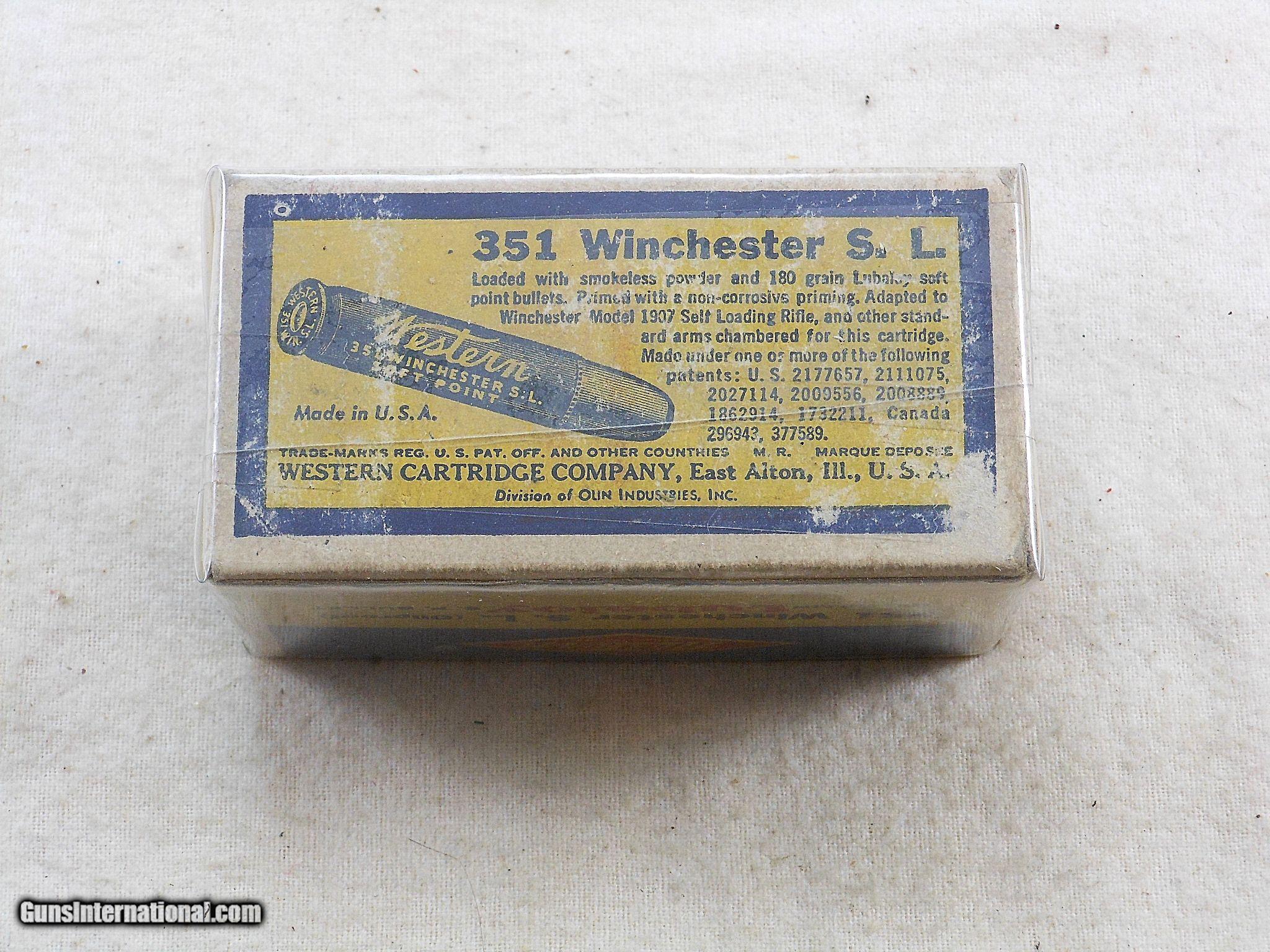 Western Cartridge Co. 351 Winchester Self Loading In Bullseye Box