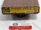 Colt Model 1911-A1 Civilian Government Model 45 A.C.P. In The Rare Nickel Finish With Original Box - 3 of 19