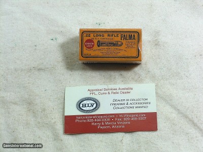 Remington Union Metallic Cartridge Co. 22 Long Rifle Palma In Minty Box