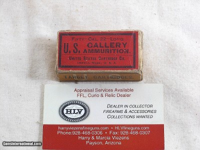 United States Cartridge Co. Rare 22 Long Gallery Boxed Shells