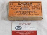 Winchester Early Box Of 45 A.C.P. Full Patch 200 Grain Loaded Shells - 1 of 5
