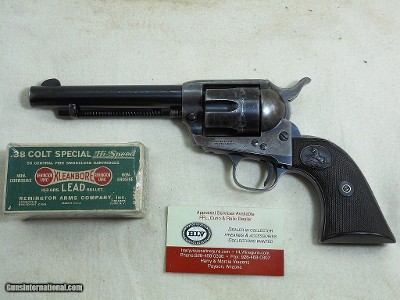 Colt First Generation Single Action Army In Rare 38 Colt Special In Fine Original Condition.