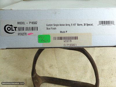Colt Custom Shop Single Action Army Full Blued Finish In 38 Special New In Box - Image 3 of 16