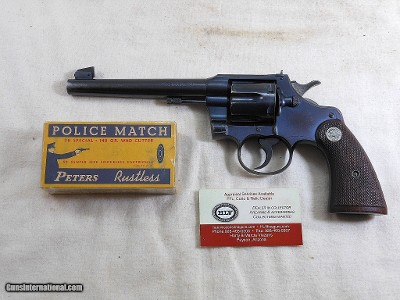 Colt Officers Model Target With Heavy Barrel In 38 Special