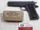 Colt Military Model 1911 A1 World War 2 Issued In Very Fine Condition