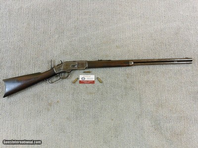 Winchester Model 1873 Rifle In 32 W.C.F. With Rare Winchester Model 62 Tang Sight