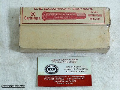 Union Metallic Cartridge Co. Sealed Box Of 45-70 Government Cartridges U.S. Property Marked