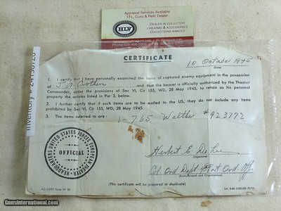 Walther Early P.P.K. Complete Holster Rig With Capture Papers - Image 2 of 15