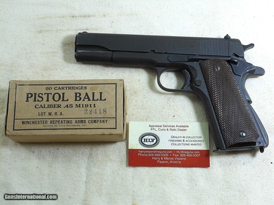 Ithaca Model 1911-A1 Pistol In Fine Original World War 2 Condition