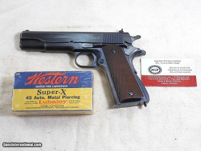Colt Pre War National Match Model 1911-A1 With The Rare Swartz Safety And Rare Adjustable Rear Sight