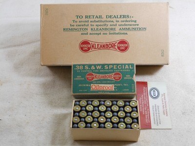 Remington U.M.C. Dog Bone Brick Of 38 Smith & Wesson Special Ammunition