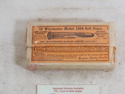 Winchester Still Sealed Box Of 30 W.C.F. shells For The Model 1894 Rifles