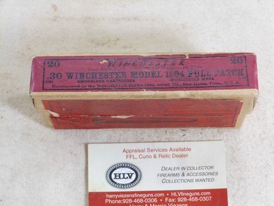 Winchester Early Box Of Red Label 30 W.C.F. Full Patch Shells For The 1894 Rifles - Image 3 of 4