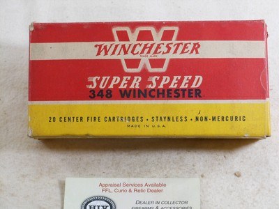 Winchester Box Of 348 W.C.F. For The Winchester Model 71 Rifles