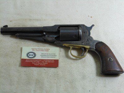 Remington New Model Cap & Ball Navy Converted To Shoot The 38 Long Rim Fire Cartridge