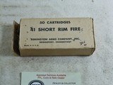 Remington Late Style Box Of 41 Short Rim Fire Full Box Of Original Shells
