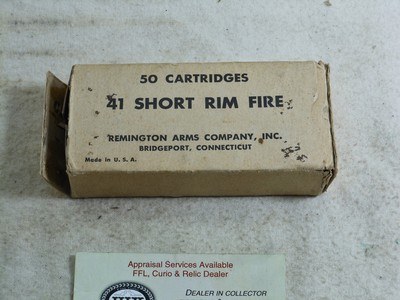 Remington Late Style Box Of 41 Short Rim Fire Full Box Of Original Shells