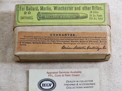 Union Metallic Cartridge Co. Early Full Box Of 38-55 Shells - Image 3 of 5