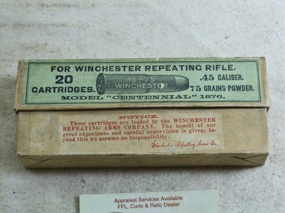 Winchester Full Early Centennial Box Of 45-75 W.C.F. Shells For The 1876 Rifles - Image 3 of 4