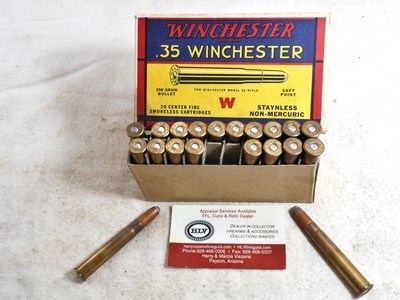 Winchester Original Full Box Of 35 Winchester For The Model 1895 Rifles - Image 2 of 3