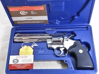 Colt Python In Nickel finish New In The Original Blue Plastic Box - Image 1 of 8