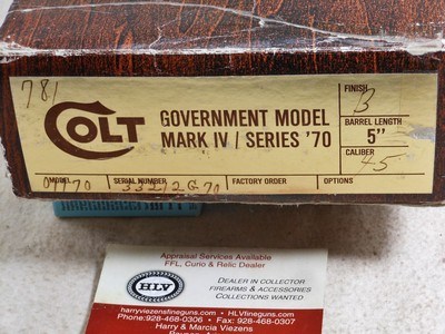 Colt Government Model Mark 1V Series '70 45 A.C.P. In Like New Condition With Box - Image 3 of 10
