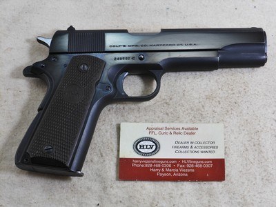Colt Government Model 1911-A1 Civilian Pistol Issued To The State Of Connecticut Military Dept. With Factory Letter - Image 3 of 8