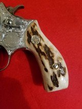 Smith & Wesson model 60 full engraved with stag grips - 9 of 12