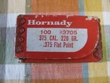 375 caliber 220 gr. Hornady Flat Point and 200 gr. Sierra Flat Nose for the .375 Winchester cartridge (214 total pcs.) - 2 of 3