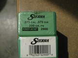 SIERRA #2900 PRO-HUNTER .375 CALIBER 200 GR. FLAT POINT BULLETS 5-BOXES (250 PCS.) GREAT FOR THE 375 WINCHESTER - 2 of 3