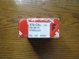 HORNADY #3705 375 CAL. 220 GR. FLAT POINT BULLETS. (100 PC. BOX) GREAT FOR THE 375 WINCHESTER - 1 of 1