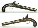 1780’S HIGH QUALITY H. W. MORTIMER SINGLE SHOT FLINTLOCK DUELING PISTOL, FRONTIERMAN’S BACKUP DEFENSE WEAPON, BELT PISTOL, 60 CALIBER BORE - 2 of 15