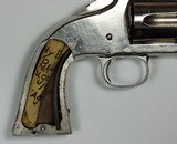 RARE HIGH CONDITION 2ND MODEL NO 3 SMITH & WESSON AMERICAN, 8” BARREL X 44 RUSSIAN, NICKEL, WALNUT, SOME KNOWN HISTORY - 6 of 14