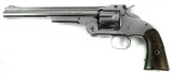 RARE HIGH CONDITION 2ND MODEL NO 3 SMITH & WESSON AMERICAN, 8” BARREL X 44 RUSSIAN, NICKEL, WALNUT, SOME KNOWN HISTORY - 5 of 14