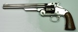 RARE HIGH CONDITION 2ND MODEL NO 3 SMITH & WESSON AMERICAN, 8” BARREL X 44 RUSSIAN, NICKEL, WALNUT, SOME KNOWN HISTORY - 1 of 14