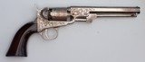 FACTORY ENGRAVED COLT MODEL 1849 POCKET PERCUSSION, 31 CALIBER, 6” BARREL, SILVER PLATED, CASED WITH ACCESSORIES - 3 of 15