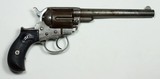 VERY RARE EARLY 1880’S PRODUCTION 38 COLT MODEL 1877 DA “LIGHTNING” WITH 6” BARREL, NO EJECTOR “SHERIFF’S MODEL” RUBBER GRIPS, FACTORY LETTER - 2 of 15