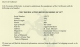 EARLY 1900’S PRODUCTION 38 COLT MODEL 1877 DA “LIGHTNING” 4-1/2” BARREL, “TOBACCO GUN” FACTORY LETTER, SOLD TO LIGGETT & MYERS - 15 of 15