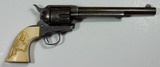 VERY RARE EARLY 2-PIECE CARVED IVORY STEERHEAD GRIPS COLT SAA SINGLE ACTION ARMY 1st GEN - 1 of 9