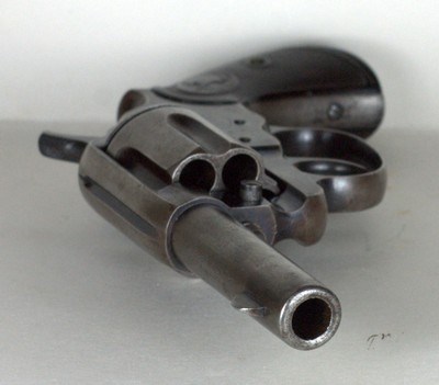 RARE ANTIQUE 45 COLT MODEL 1878 DOUBLE ACTION SHERIFF’S MODEL 3-1/2” BARREL WITH EL PASO, TEXAS HOLSTER. - Image 10 of 13