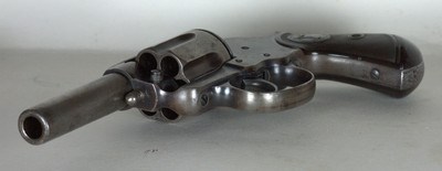 RARE ANTIQUE 45 COLT MODEL 1878 DOUBLE ACTION SHERIFF’S MODEL 3-1/2” BARREL WITH EL PASO, TEXAS HOLSTER. - Image 9 of 13