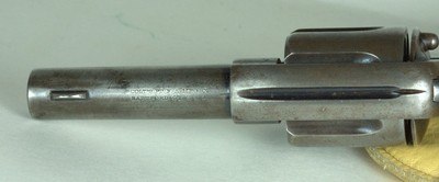 RARE ANTIQUE 45 COLT MODEL 1878 DOUBLE ACTION SHERIFF’S MODEL 3-1/2” BARREL WITH EL PASO, TEXAS HOLSTER. - Image 4 of 13