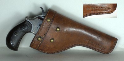 RARE ANTIQUE 45 COLT MODEL 1878 DOUBLE ACTION SHERIFF’S MODEL 3-1/2” BARREL WITH EL PASO, TEXAS HOLSTER. - Image 11 of 13