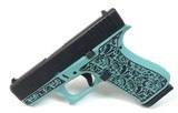 For Sale Engraved Diamond Blue Glock 43X 9mm - 1 of 1