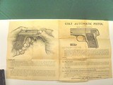 Vintage 1908 Colt .25 Automatic Pistol empty Box, Pamphlet & Brush - 7 of 8