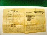 Vintage 1908 Colt .25 Automatic Pistol empty Box, Pamphlet & Brush - 8 of 8