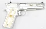 COLT GOVERNMENT, 1911A1, POLISHED SS, ENGRAVED,- 4 of 22
