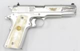 COLT GOVERNMENT, 1911A1, POLISHED SS, ENGRAVED,- 3 of 22