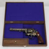 SMITH & WESSON, MODEL 17-3, LNEW, BLUE W/ENGRAVED 24KT GOLD- 1 of 25