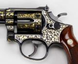 SMITH & WESSON, MODEL 17-3, LNEW, BLUE W/ENGRAVED 24KT GOLD- 8 of 25
